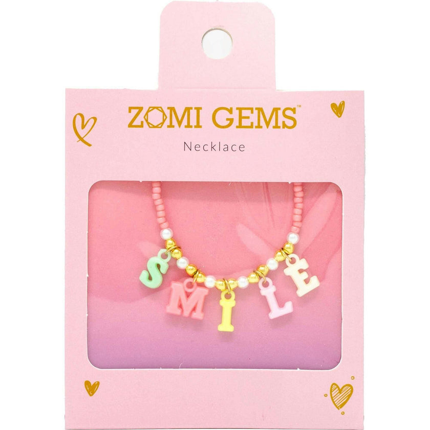 Smile Pink Bead Necklace