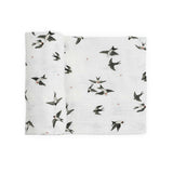 Organic Cotton Muslin Swaddle Blanket - Swallows