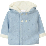 TARTINE ET CHOCOLAT Faux-Fur Lined Knit Jacket, Blue