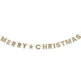 Merry Christmas Gold Shimmer Banner (Reusable Garland)