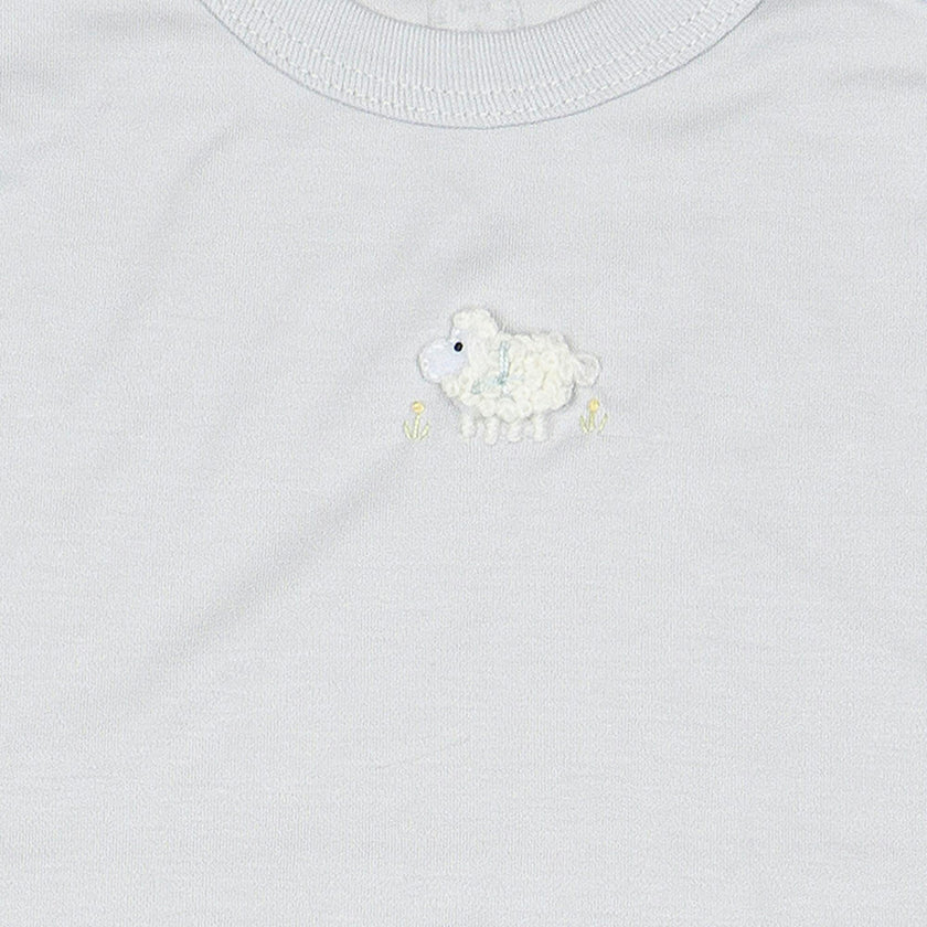 Pima Embroidered Pajama Set in Pink Lamb