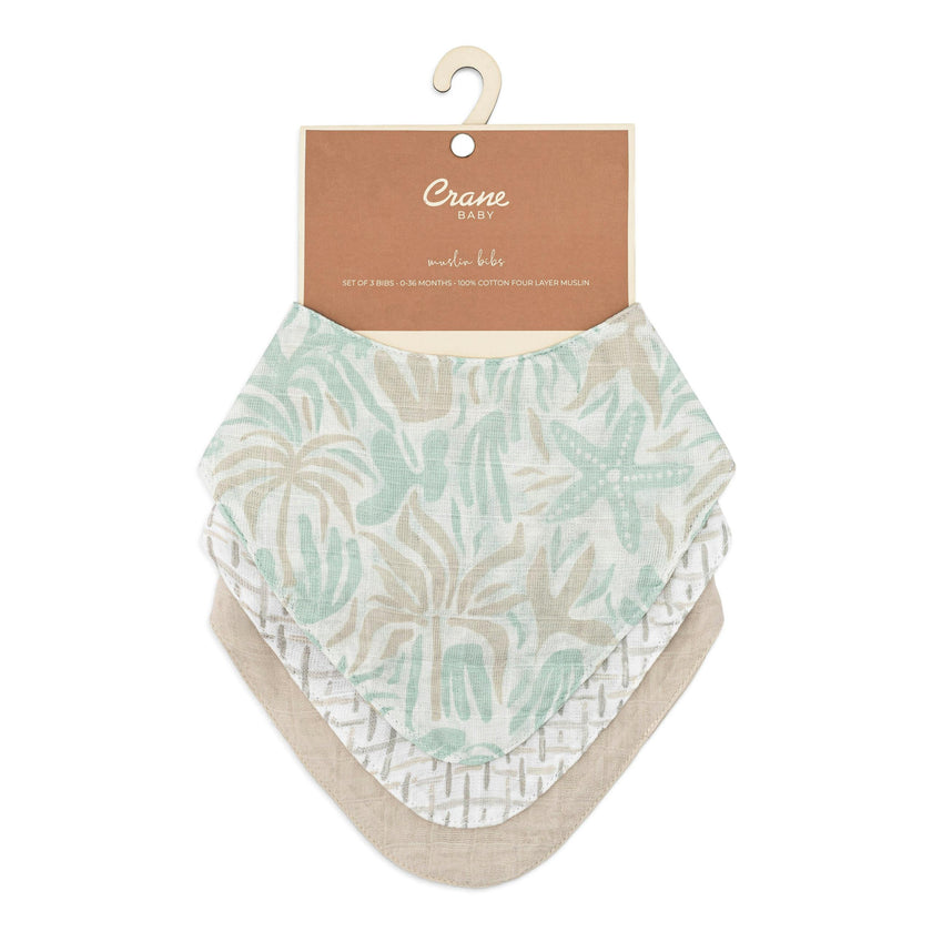 Cove Beach Life Cotton Bandana Baby Bib (3 Pack)