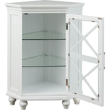 Blue Ridge Corner Wooden Floor Cabinet with Adjustable Shelves