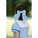 Riviera Blue Stripe Bow Hair Clip