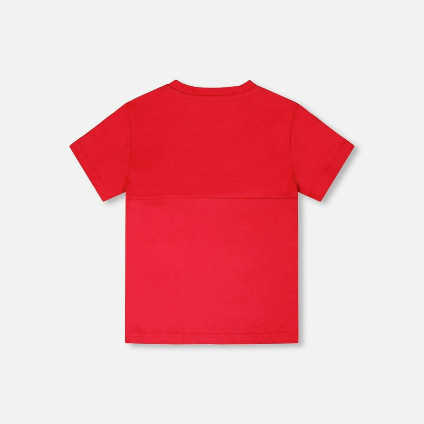 Organic Cotton Colorblock Jersey T-Shirt With Chest Pocket