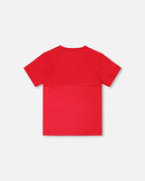 Organic Cotton Colorblock Jersey T-Shirt With Chest Pocket