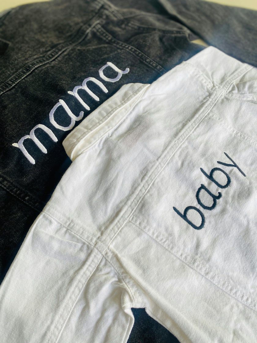 "baby" White Denim Jacket