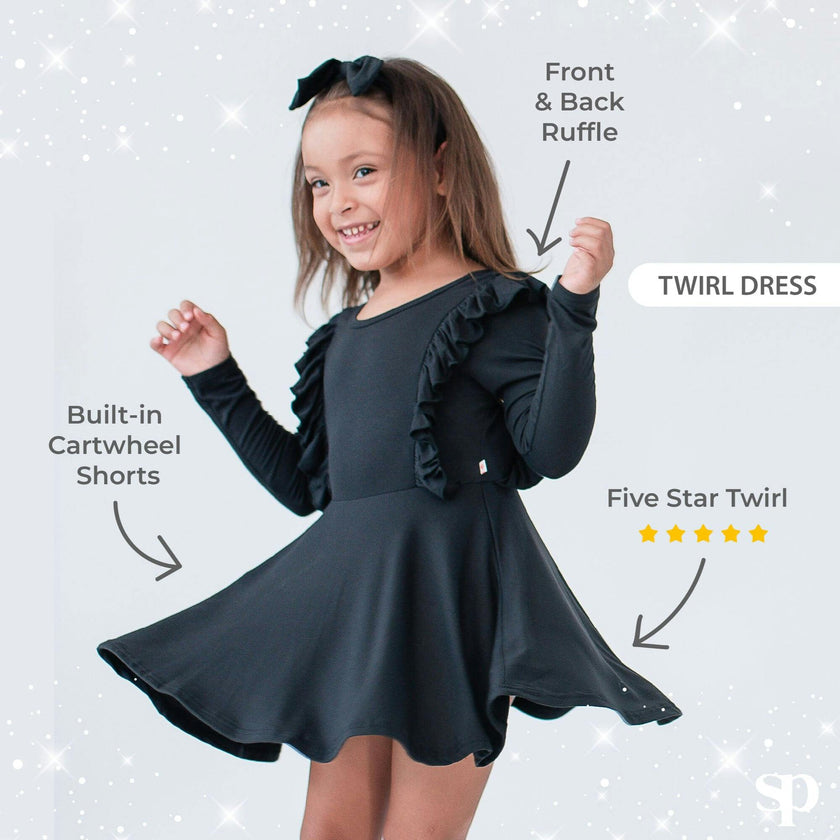 Long Sleeve Ruffle Twirl Dress