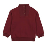 Kid Terry Mock Collat Snap Neck Long Sleeve Top
