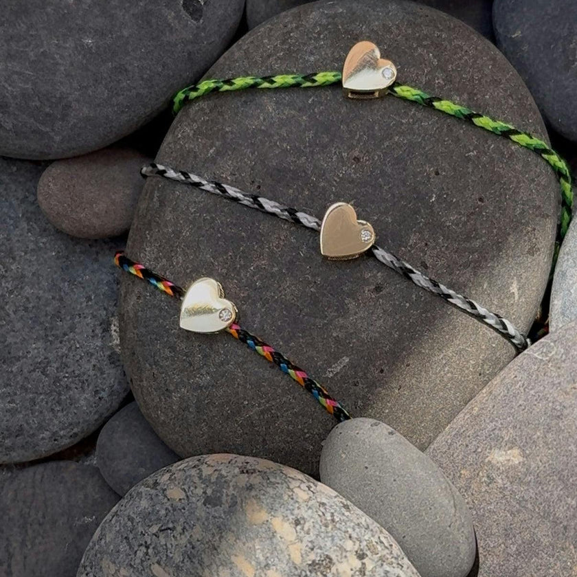 14k Gold Paracord Heart Fortune Bracelet