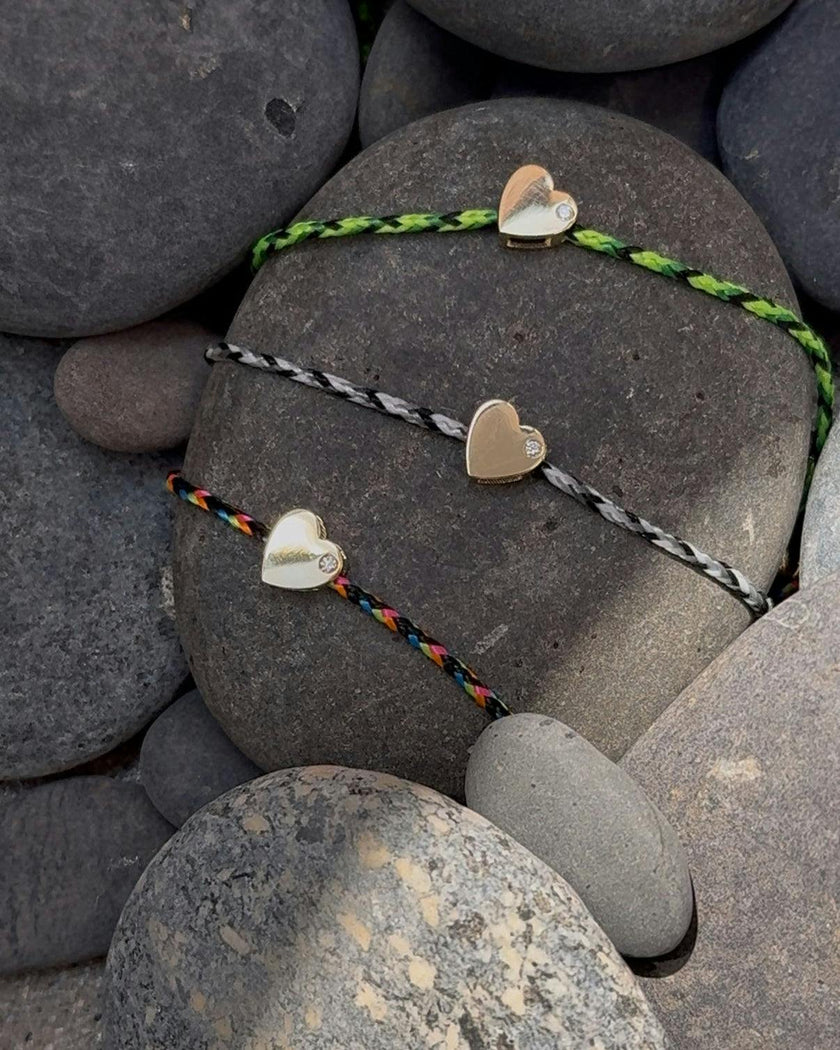 14k Gold Paracord Heart Fortune Bracelet