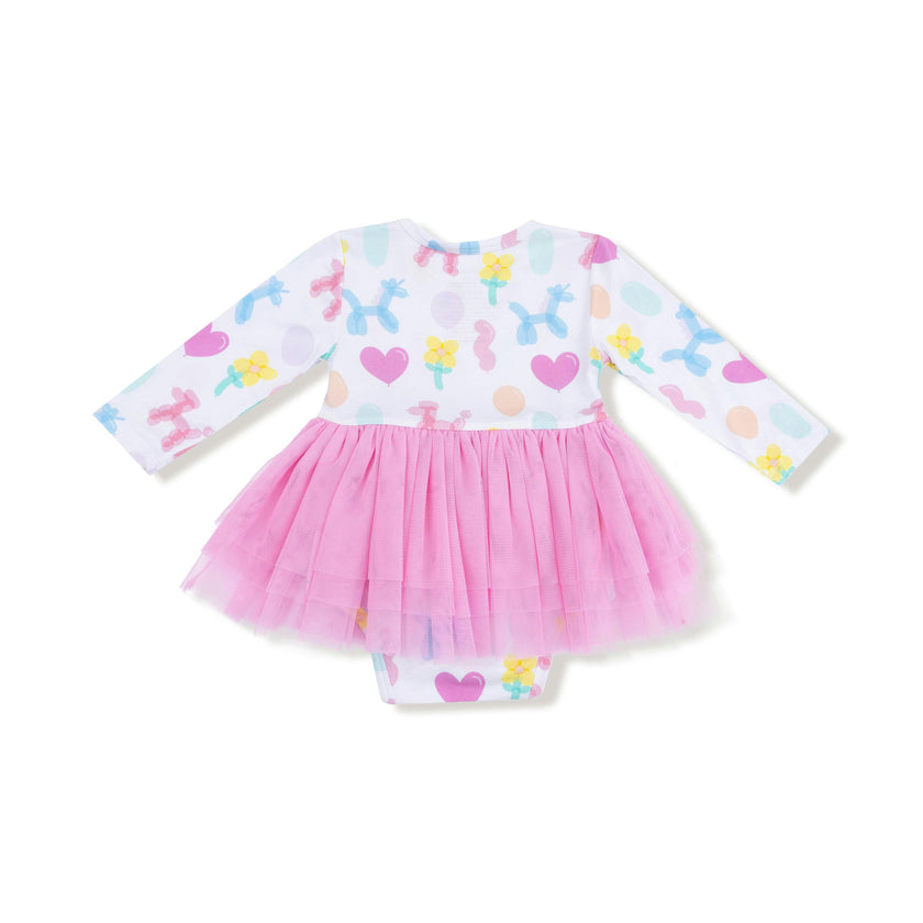 Balloon Animals - Pink - Long Sleeve Tutu Bodysuit