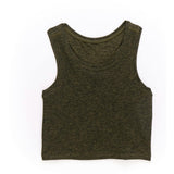 Girls TLC Crop Top in Uniform Green