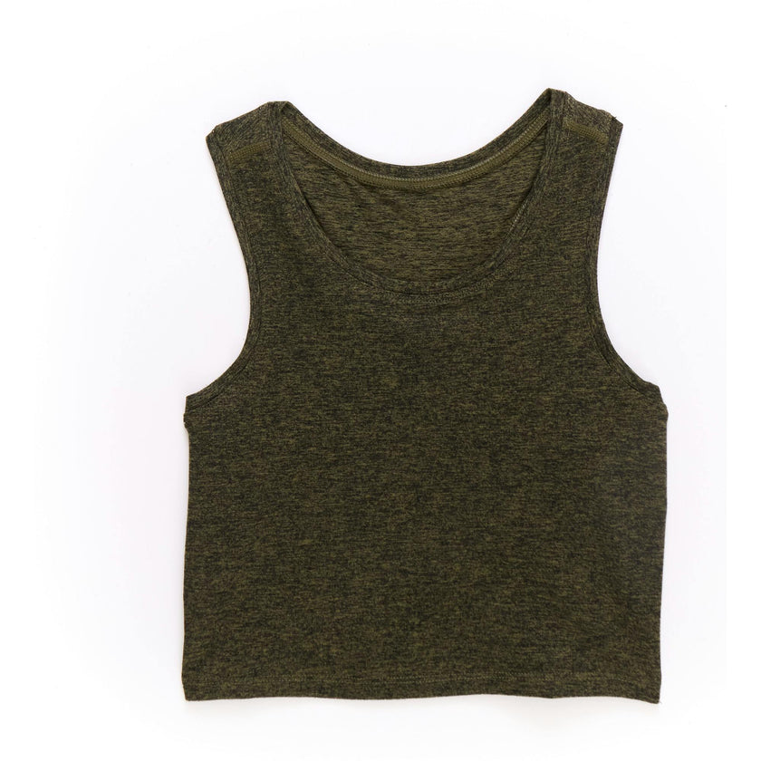Girls TLC Crop Top in Uniform Green