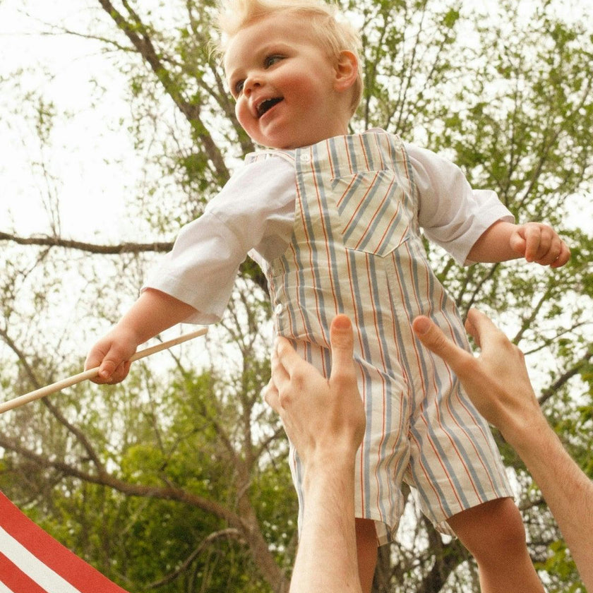 Baby Boys Alex Overalls in Heritage Stripe