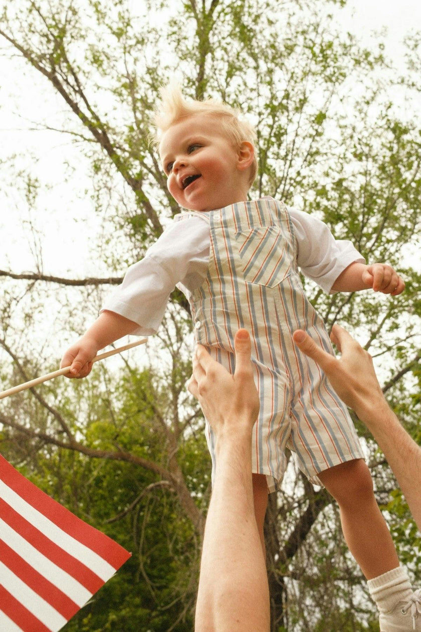 Baby Boys Alex Overalls in Heritage Stripe