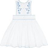girls white embroidered pinafore dress