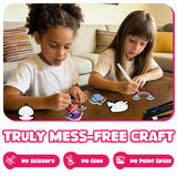 Aqua Fluffs Mess-Free 3D Art Kit for Kids Double-Sided Water-Activated Craft with Dinosaur & Space Designs, No Glue or Paint, Creative Activity Ages 3–8