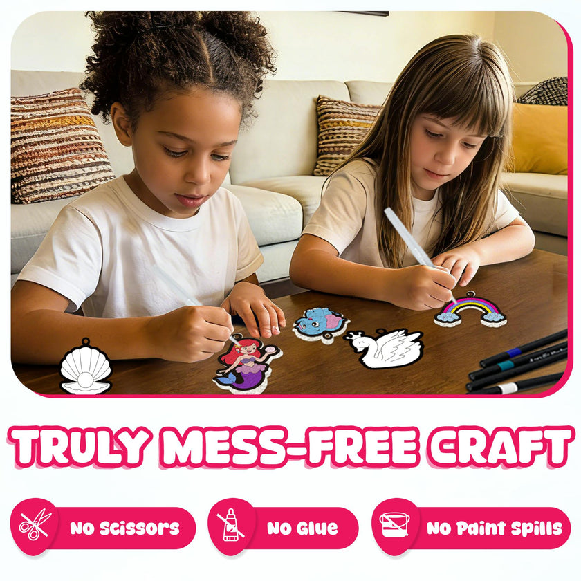 Aqua Fluffs Mess-Free 3D Puffs Art Kit for Kids Double-Sided Craft Set Kit