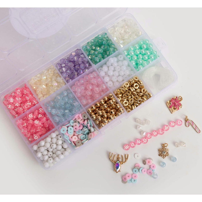 Pastel Pink Holiday Jewelry DIY Letter Bead Box