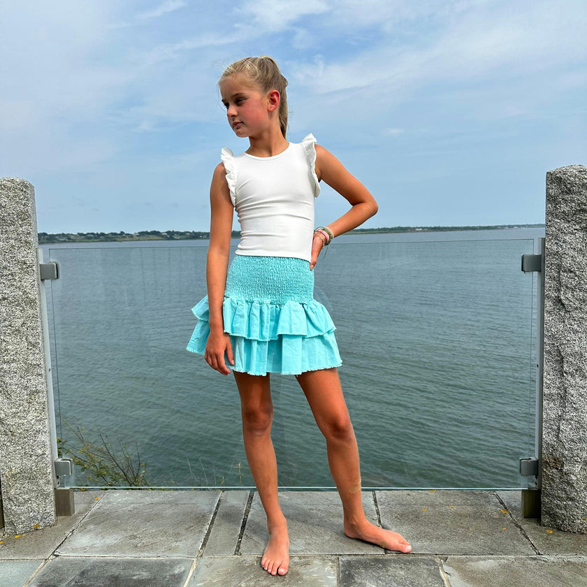 Denim Blue Ruffle Skirt
