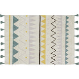 Azteca Natural Washable Rug, Blue