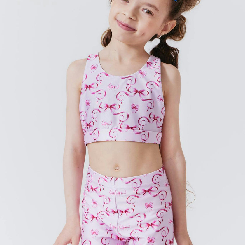 Girls Hi-Shine Scoop Neck Racer Back Sports Bra