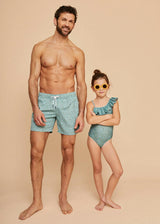 Khaki Flowers Men's Swim Shorts