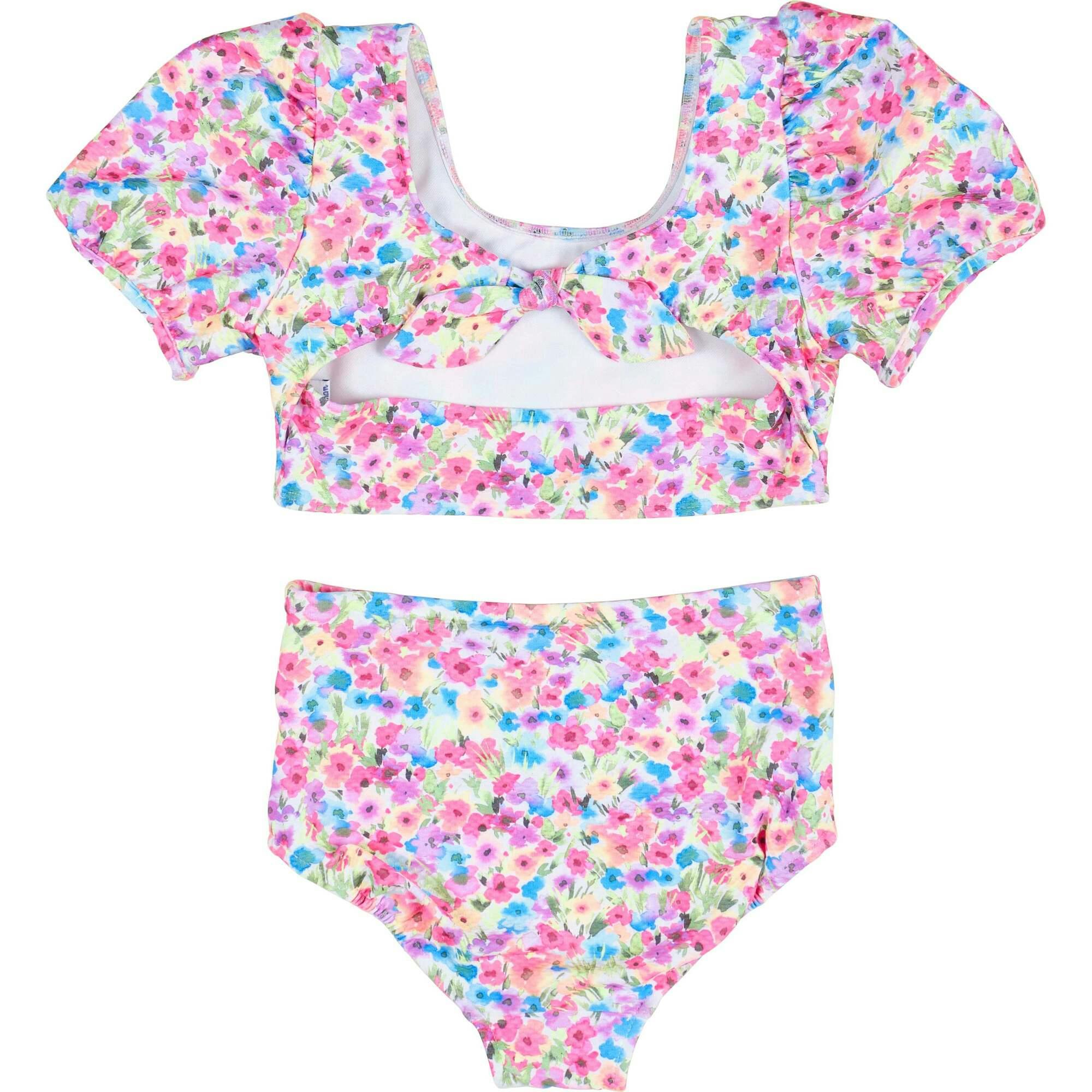 Floral Puff Sleeve Bikini