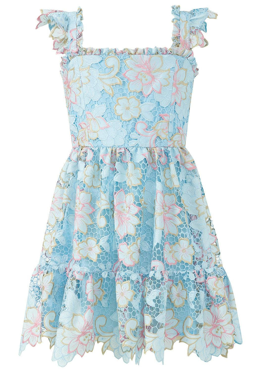 Lilia Embroidered Mini Dress