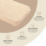 Clementine Carrot Stripe Cotton Quilted Change Pad Cover