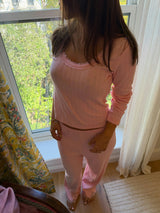 The Filippa Pointelle Pajama Set - Ballet Pink