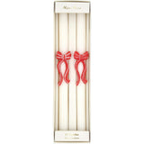Red Stripy Bow Table Candles