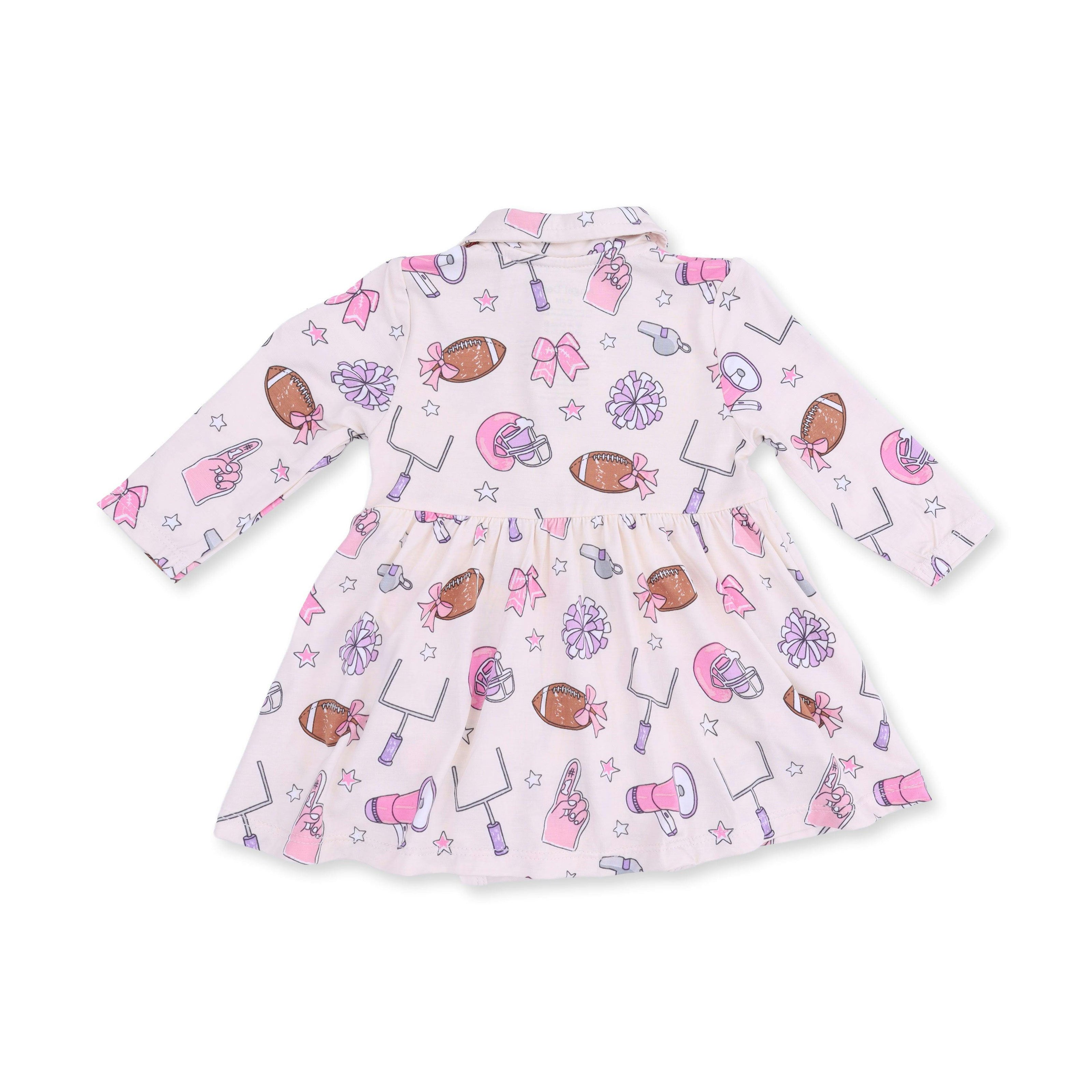 Football Cheer - Long Sleeve Tennis Bodysuit Dress