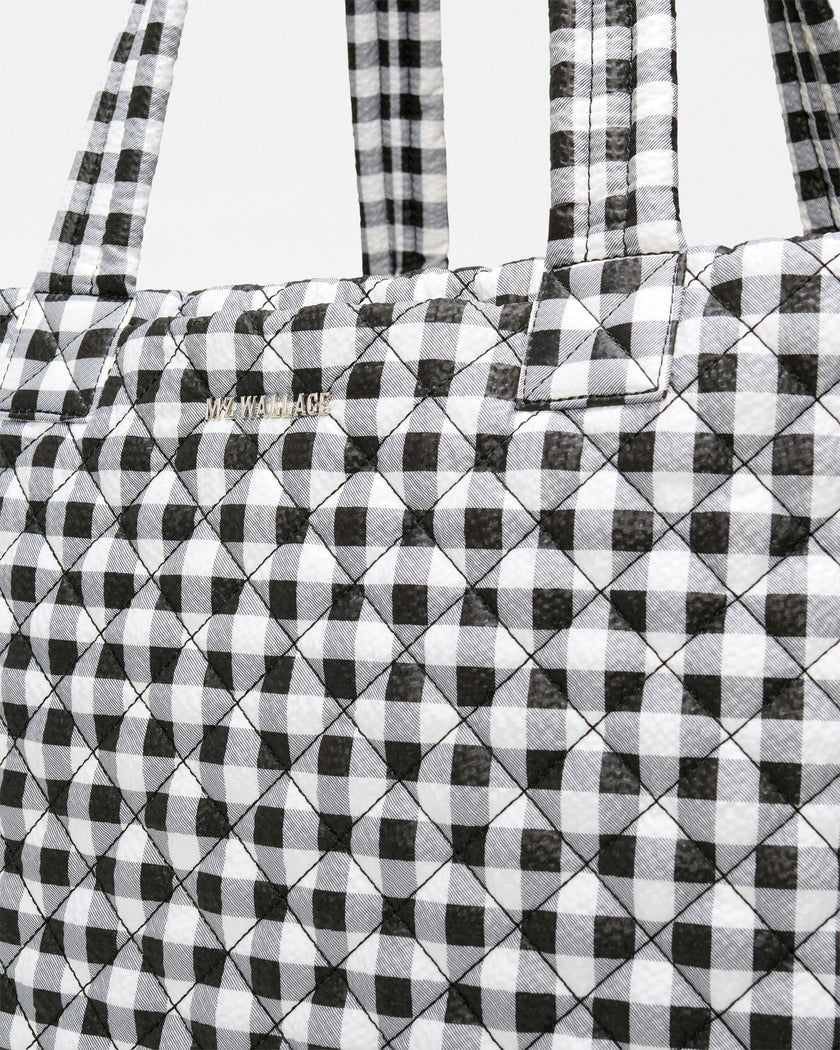 Black/White Gingham Large Metro Tote Deluxe