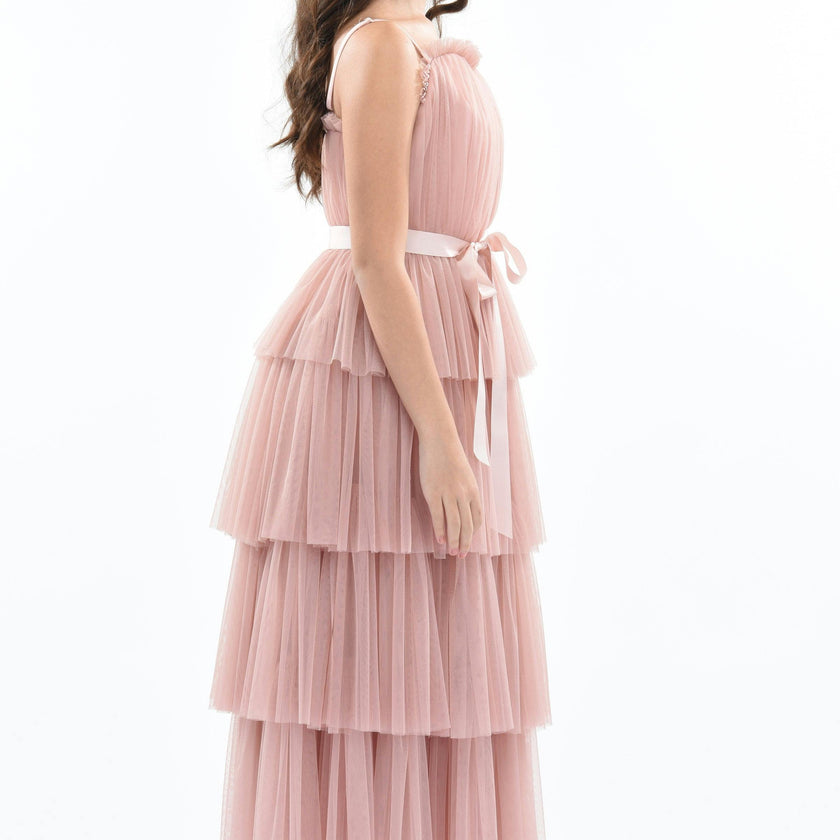 Pink Blush Firenze Tiered Ribbon Dress