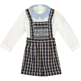 George Navy Tartan Boy Dungaree & Shirt