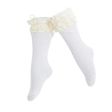 Ruffled Ribbon Long Socks