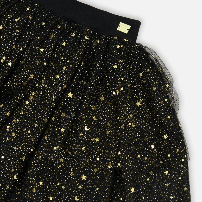 Multi Layer Glittering Mesh Skirt