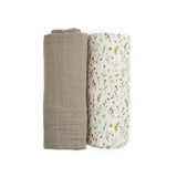Organic Cotton Muslin Swaddle Blanket 2 Pack - Floral Field