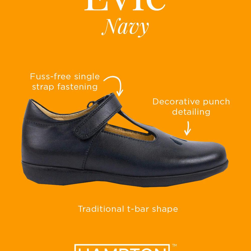Hampton Classics Evie School Shoes in Navy