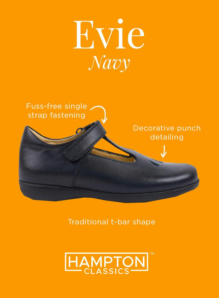 Hampton Classics Evie School Shoes in Navy