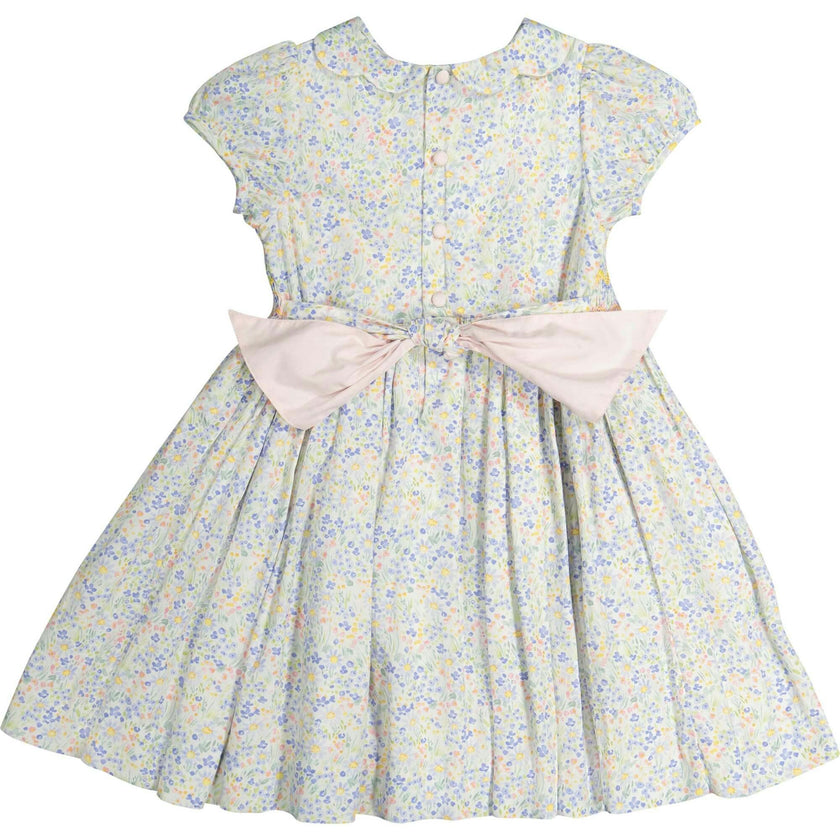 Ondine Blue Floral Smocked Dress