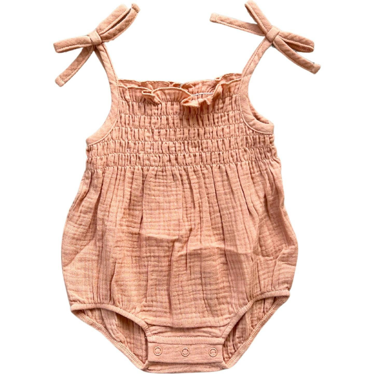 Tie-Smocked Bodysuit Sunset