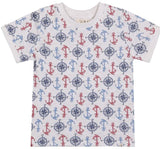 MOUSEHOLE RED/WHITE/BLUE ANCHORS All over Printed Tee