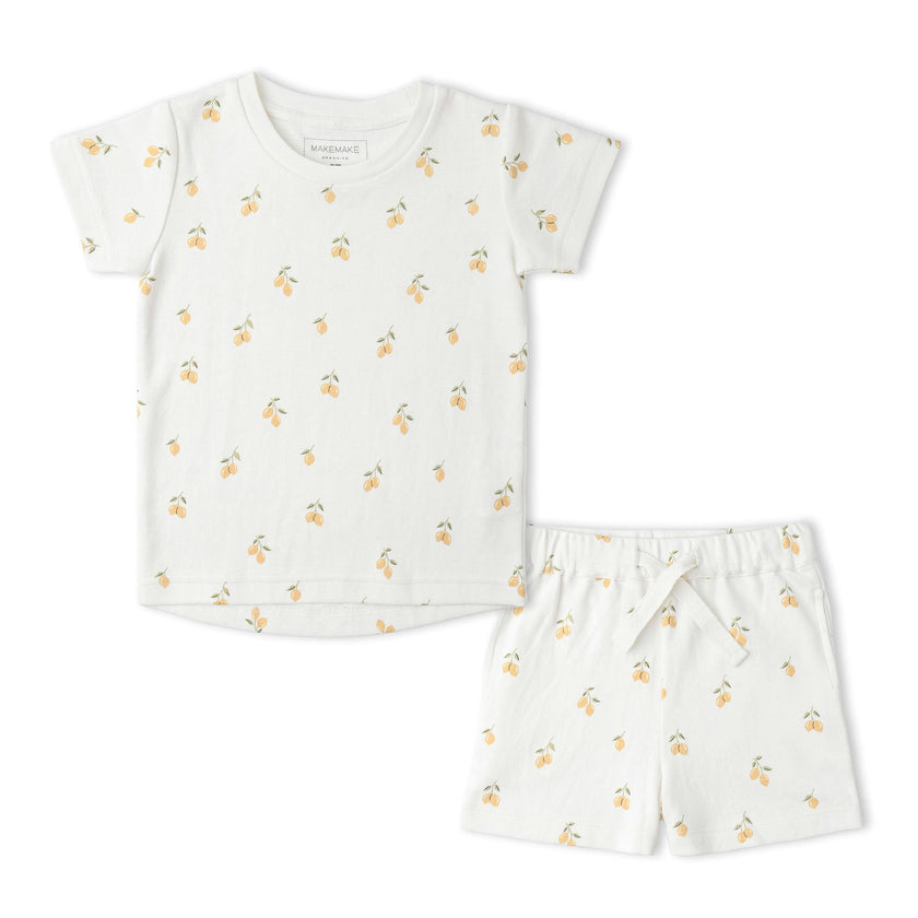 Organic Tee & Shorts Set - Lemons