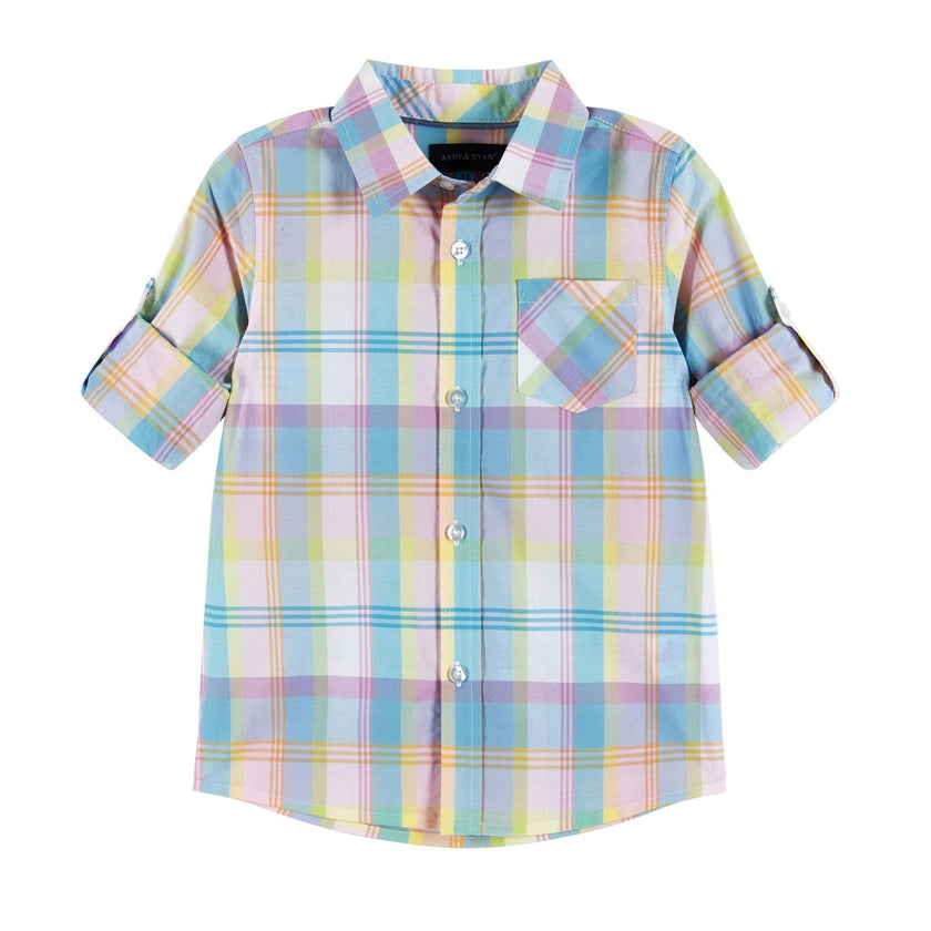 White Plaid Pastel Double-Sided Shirt