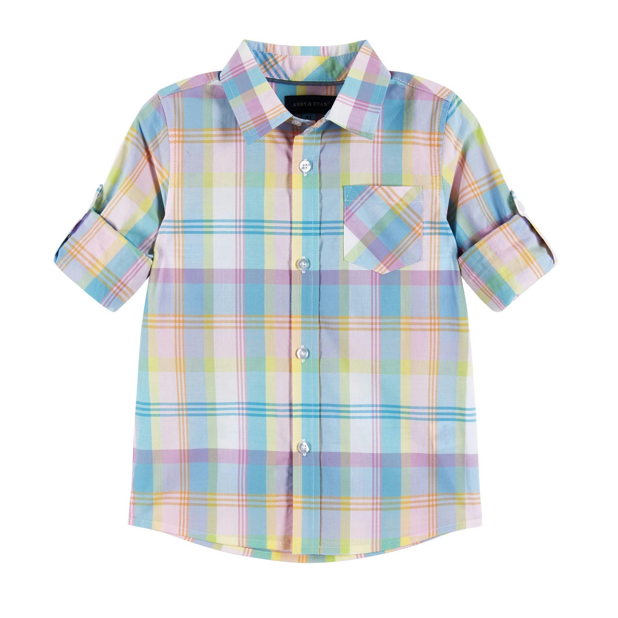 White Plaid Pastel Double-Sided Shirt