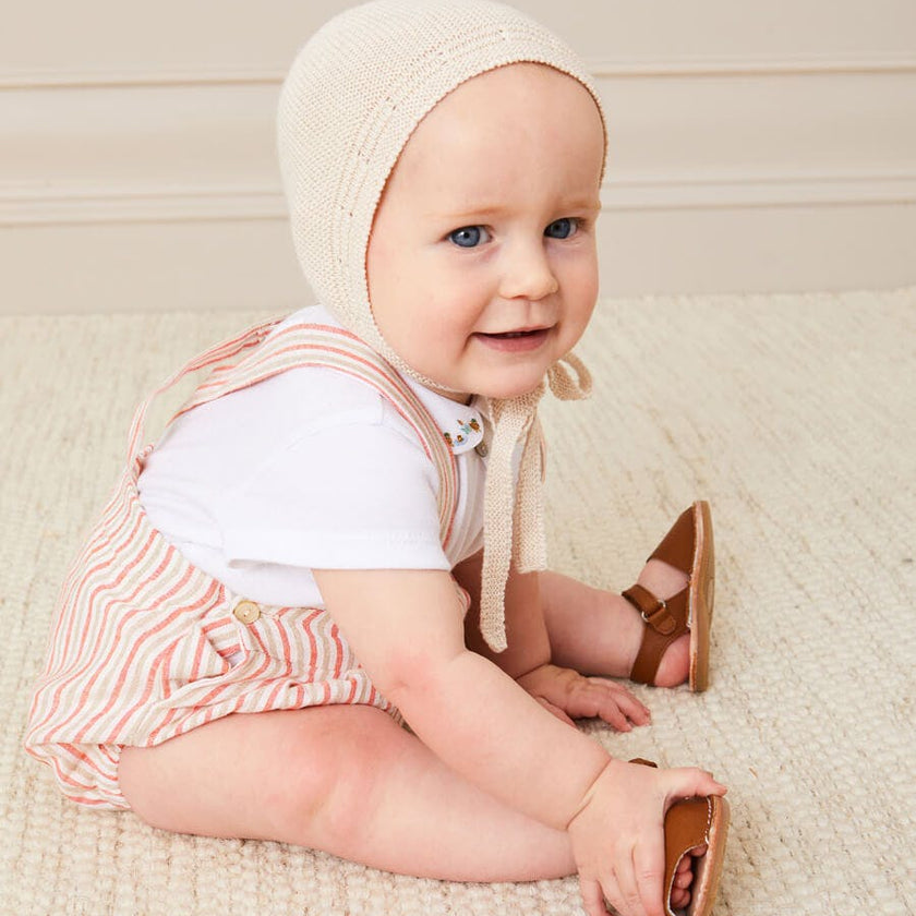 Openwork Knitted Bonnet in Beige(S-L)