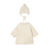 Cream Knit Jacket with Hat